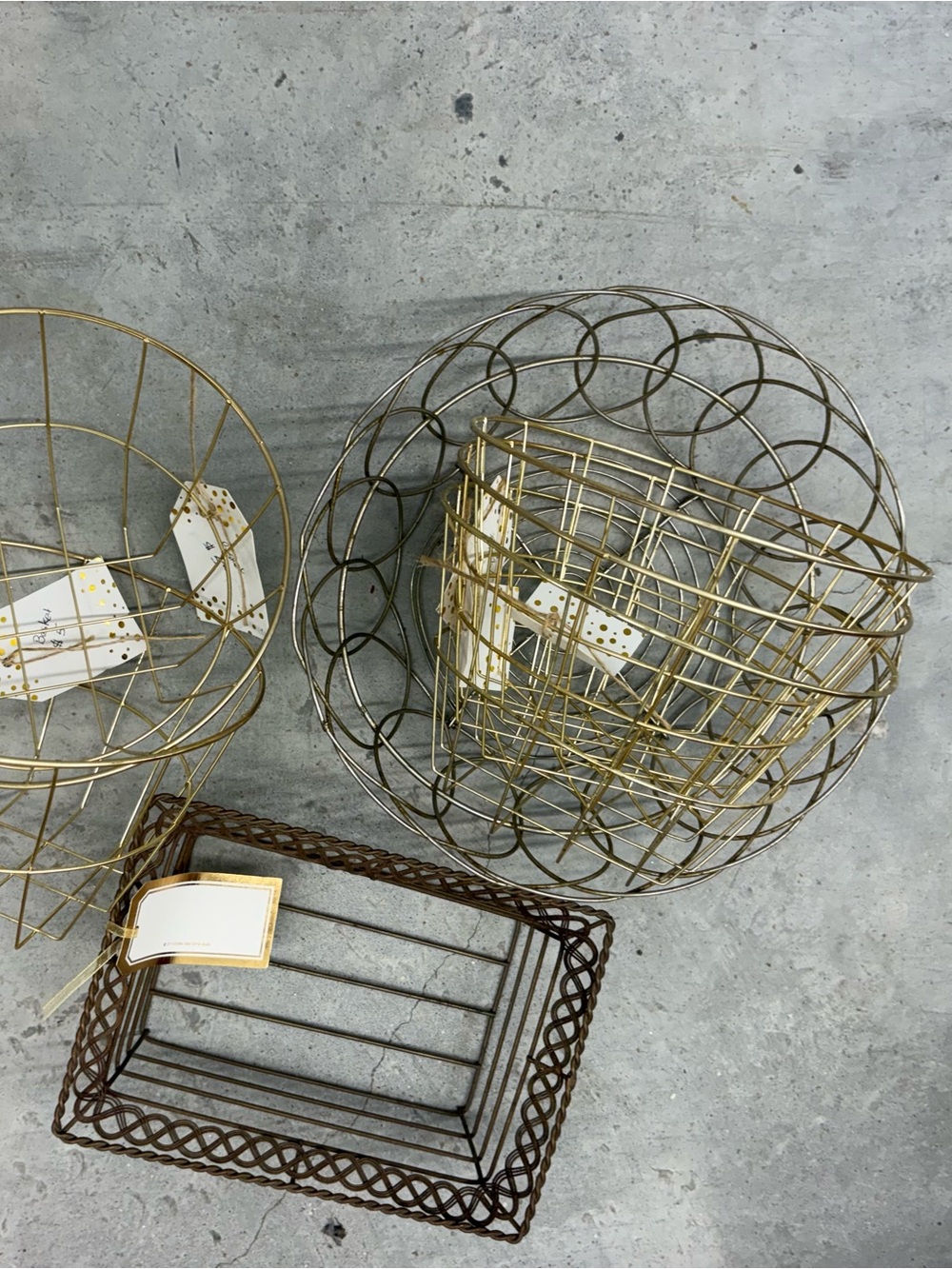 Gold Wire Decorative Basket - Home Accents